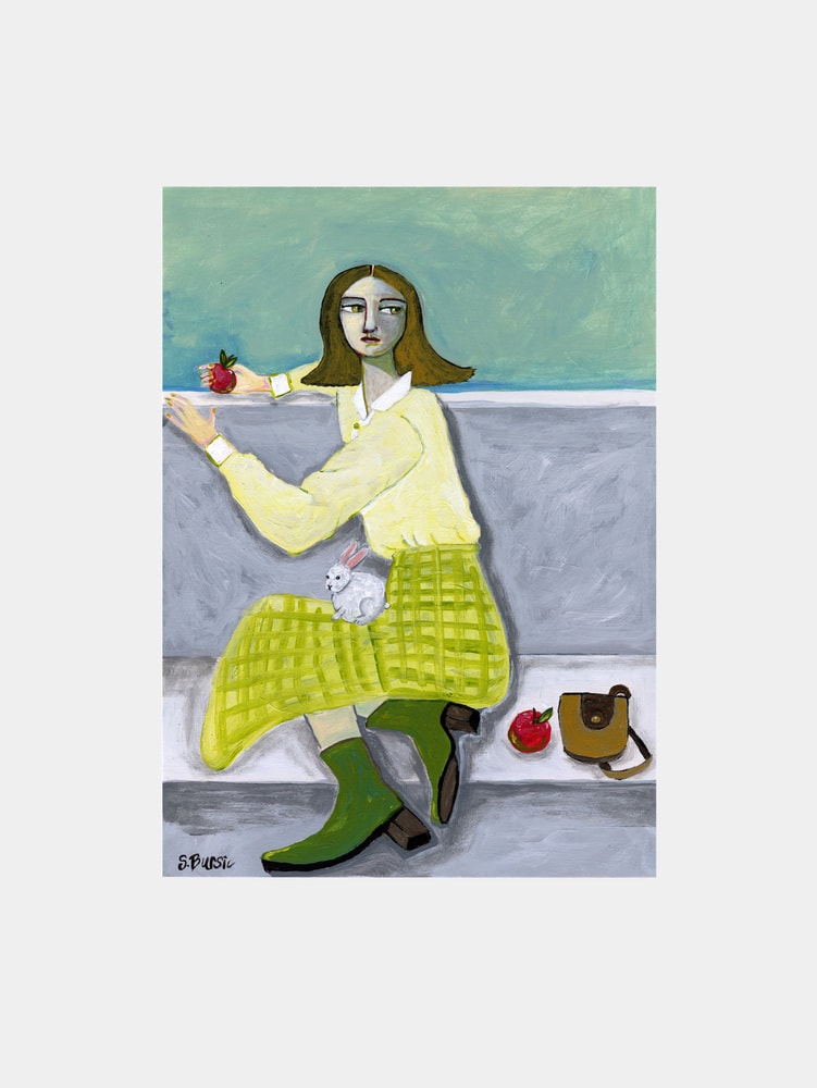 Pensive Girl With Rabbit