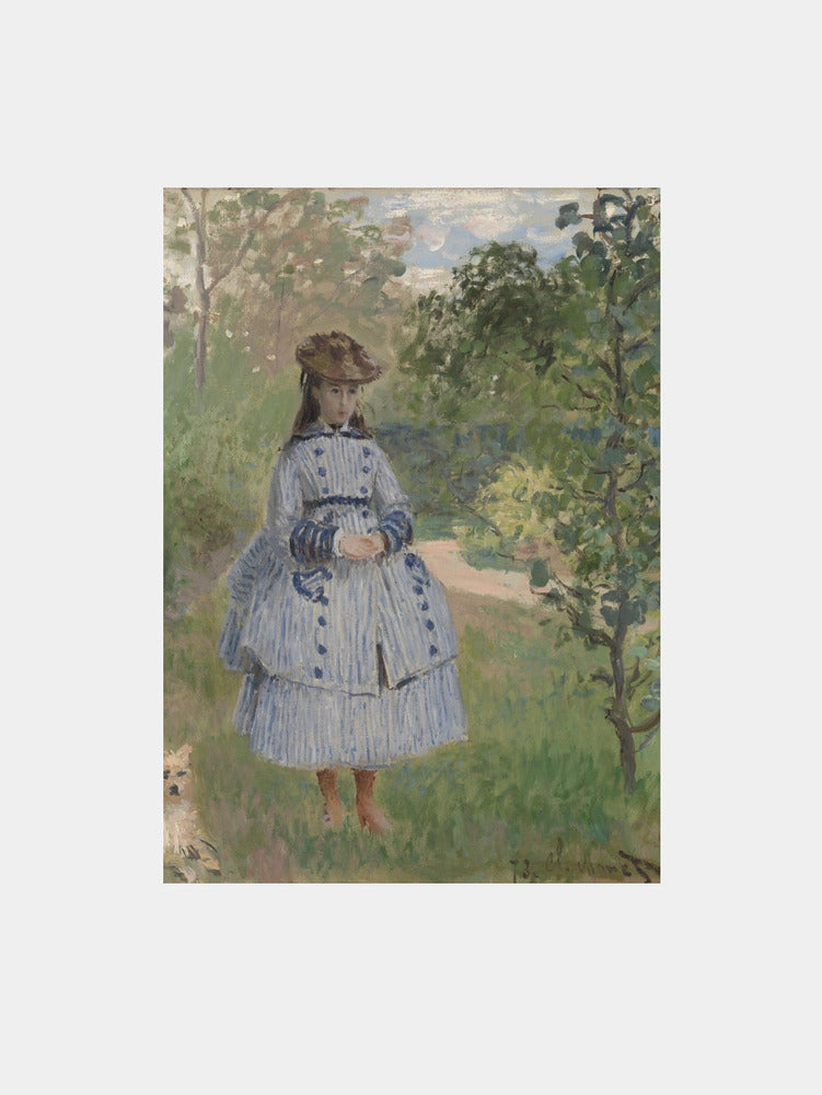 Monet: "Girl With Dog" Art Print