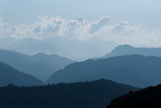 Layers of mountains in the Himalayas