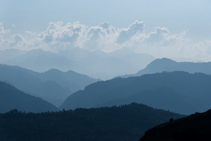 Layers of mountains in the Himalayas Art Print