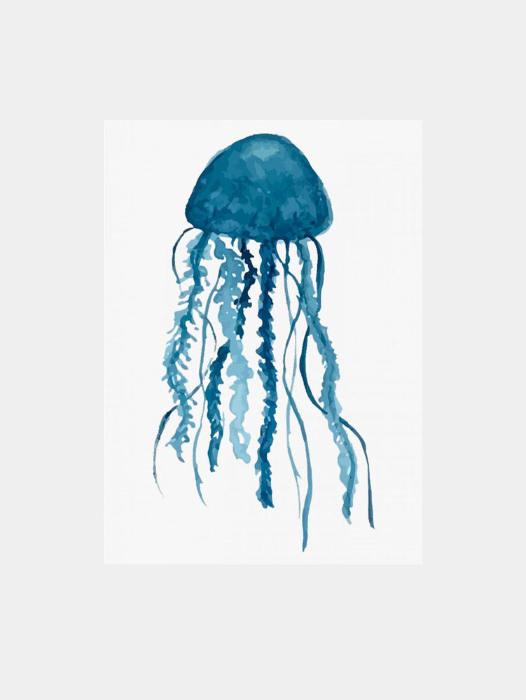Blue Watercolor Jellyfish