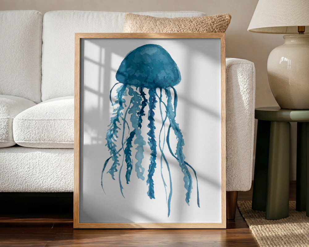 Blue Watercolor Jellyfish