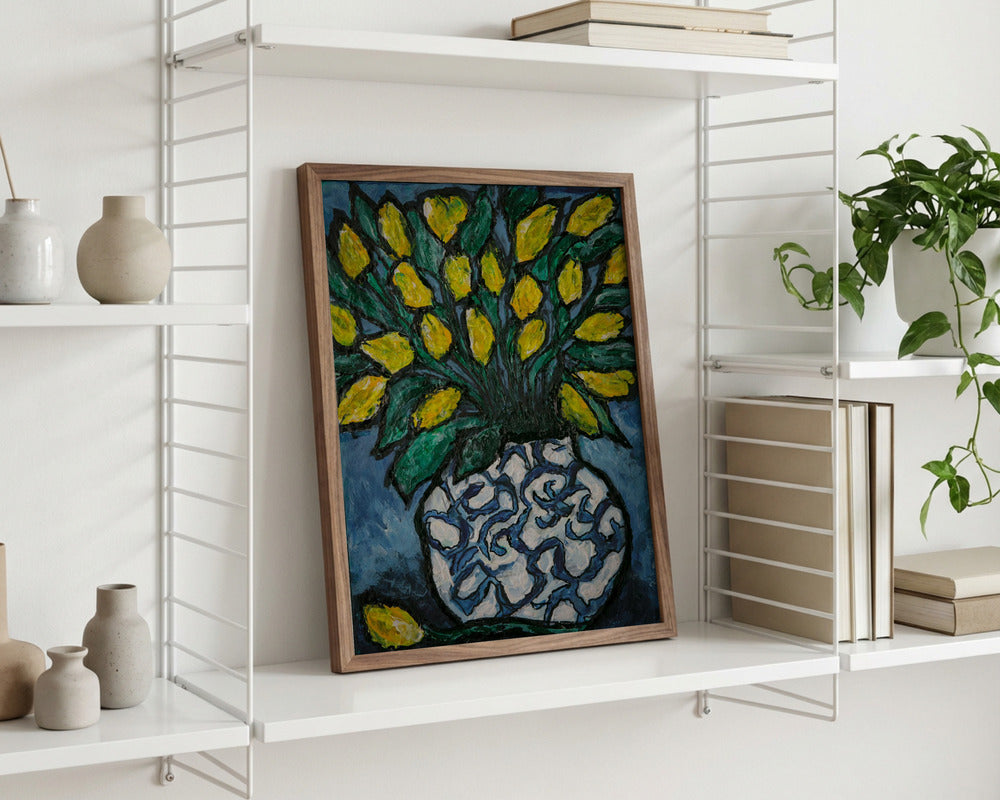 Blue Vase with Lemons
