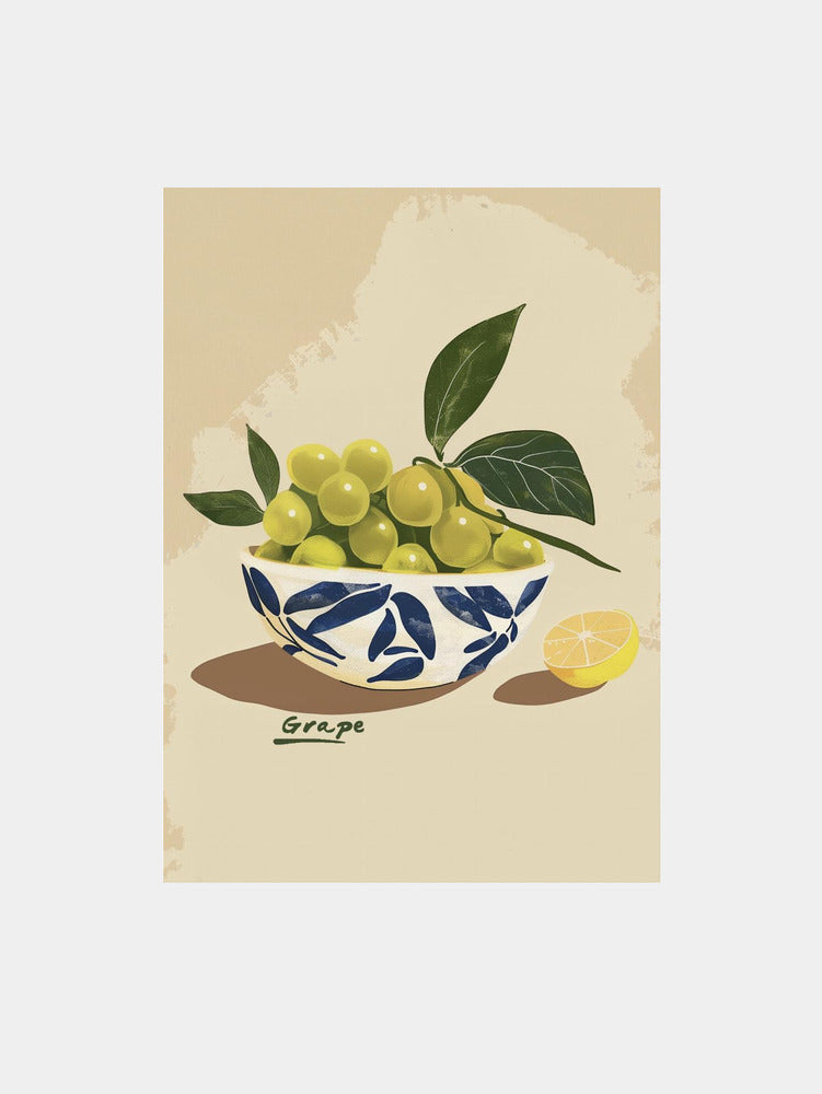Bowl of Grapes Art Print