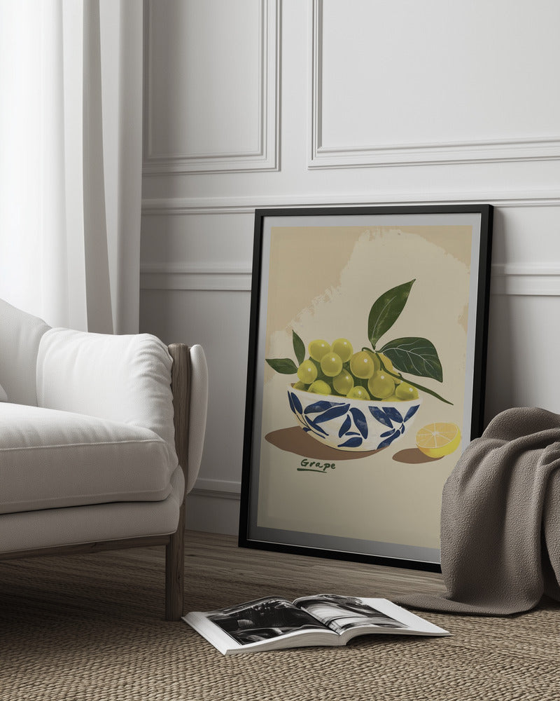 Bowl of Grapes Art Print