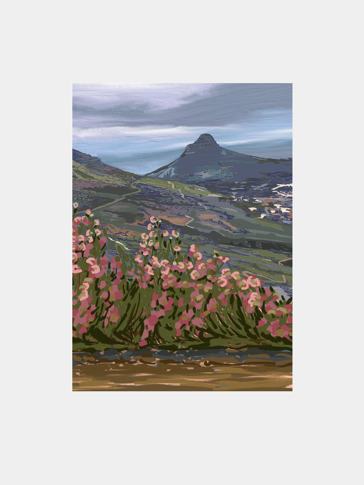 Petals and Peaks, Cape Town, South Africa Art Print