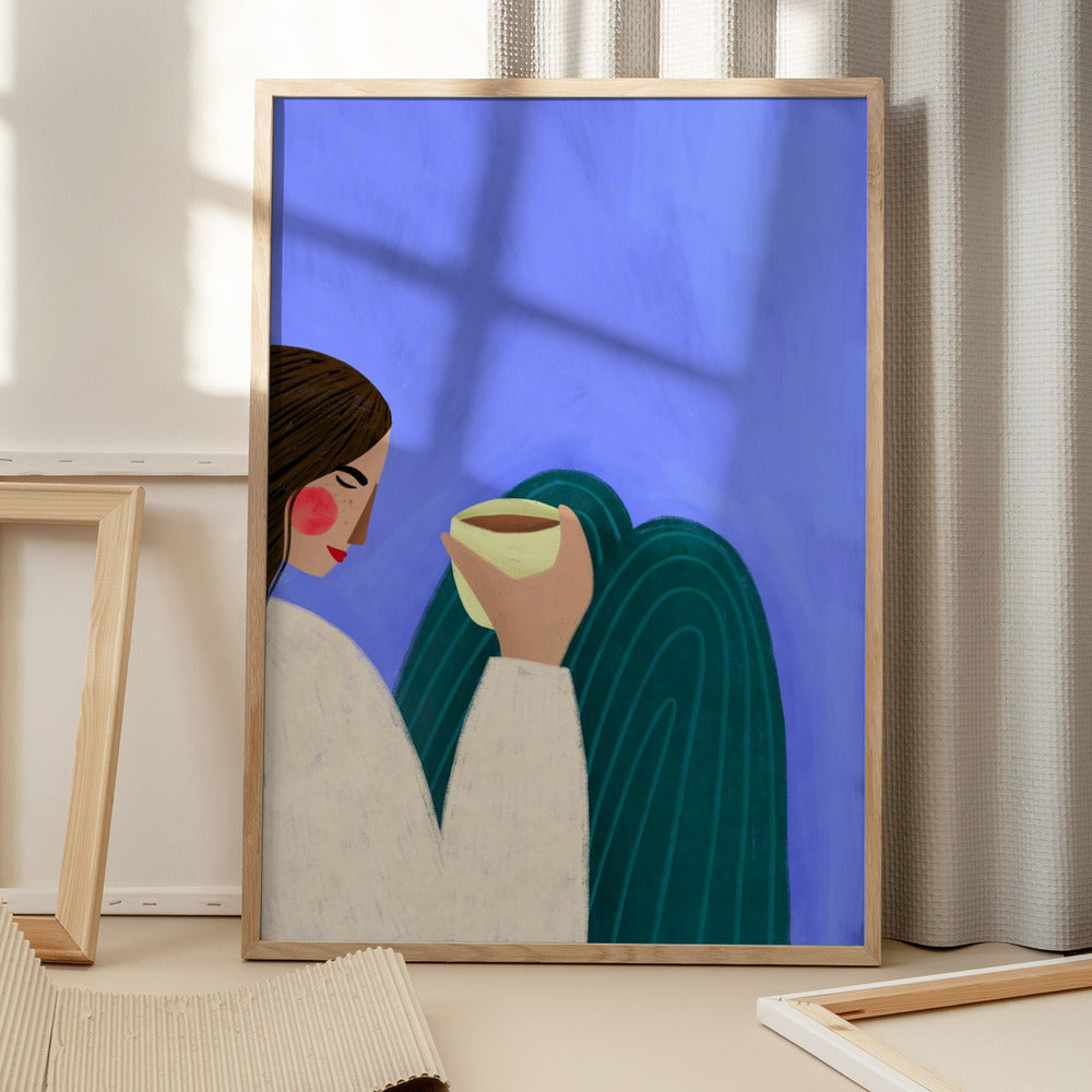 Sipping Coffee Art Print