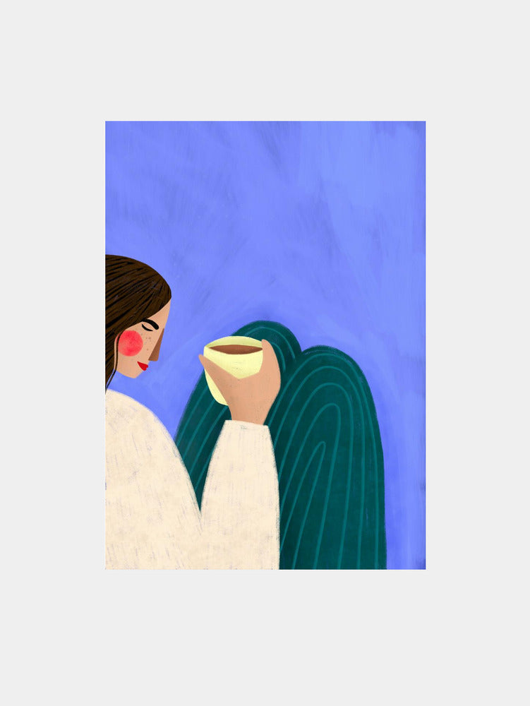 Sipping Coffee Art Print