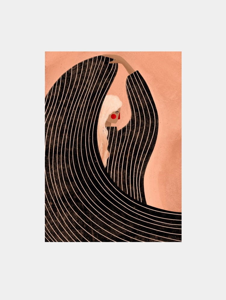 The Woman With the Black Dress Art Print