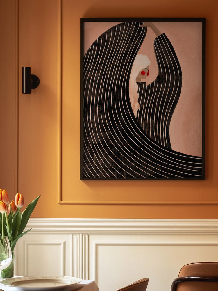 The Woman With the Black Dress Art Print