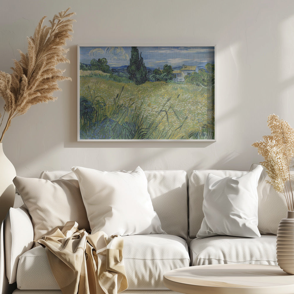 Van Gogh "Green Wheat Field With Cypress (1889)" Art Print