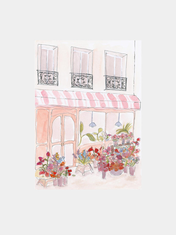 Pink Flower Shop Art Print