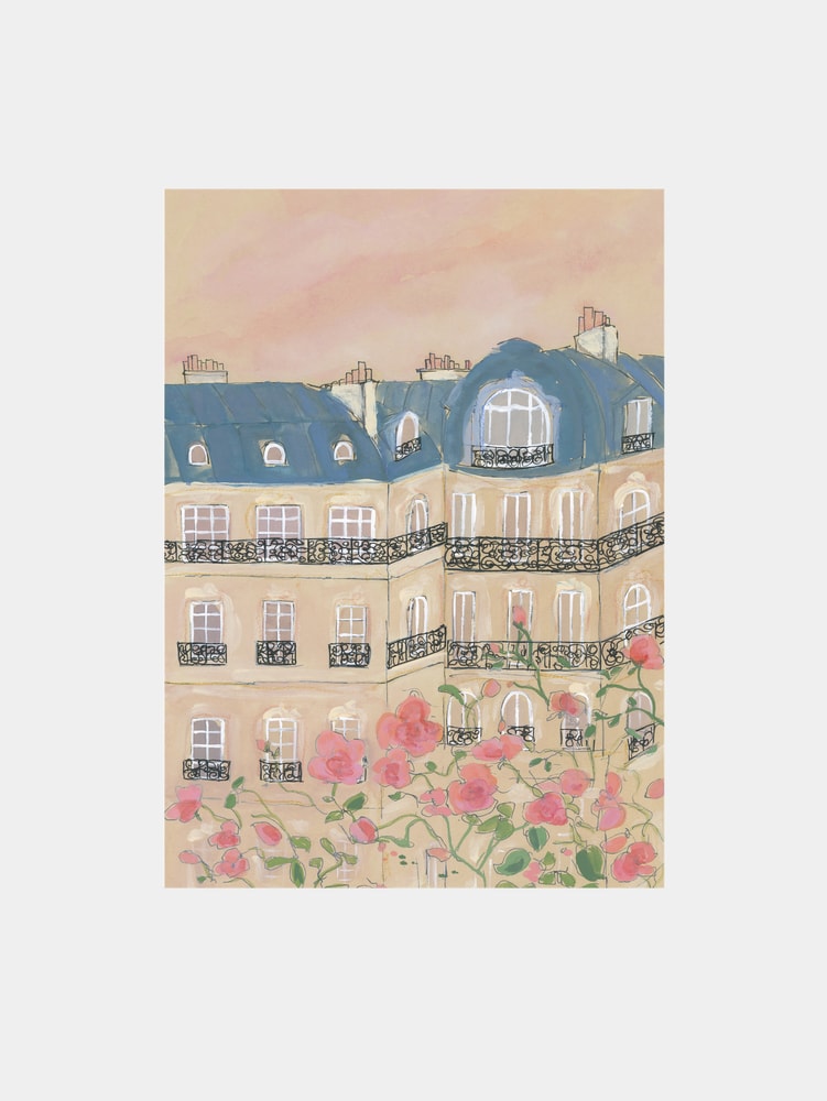 Sunset Over Paris Buildings