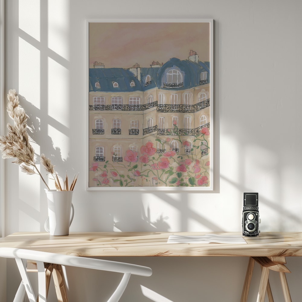 Sunset Over Paris Buildings