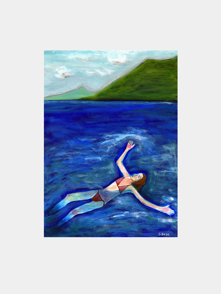 Serene Woman Floating