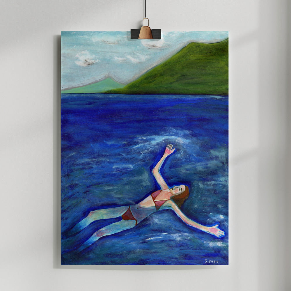 Serene Woman Floating