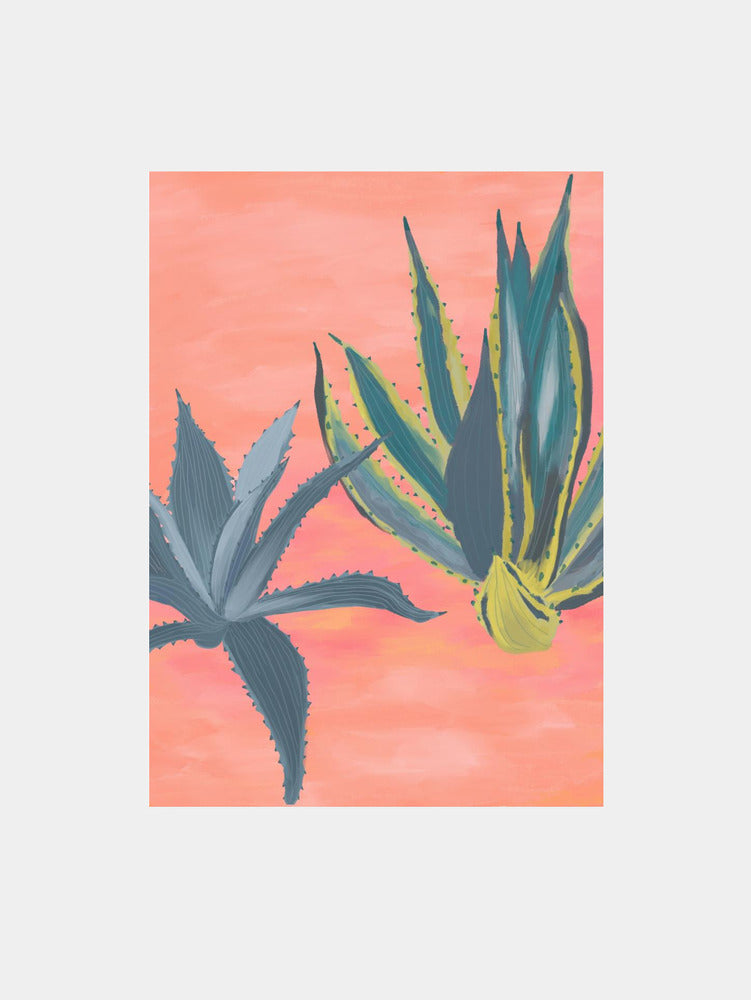 Pink Coral Cacti Art Print