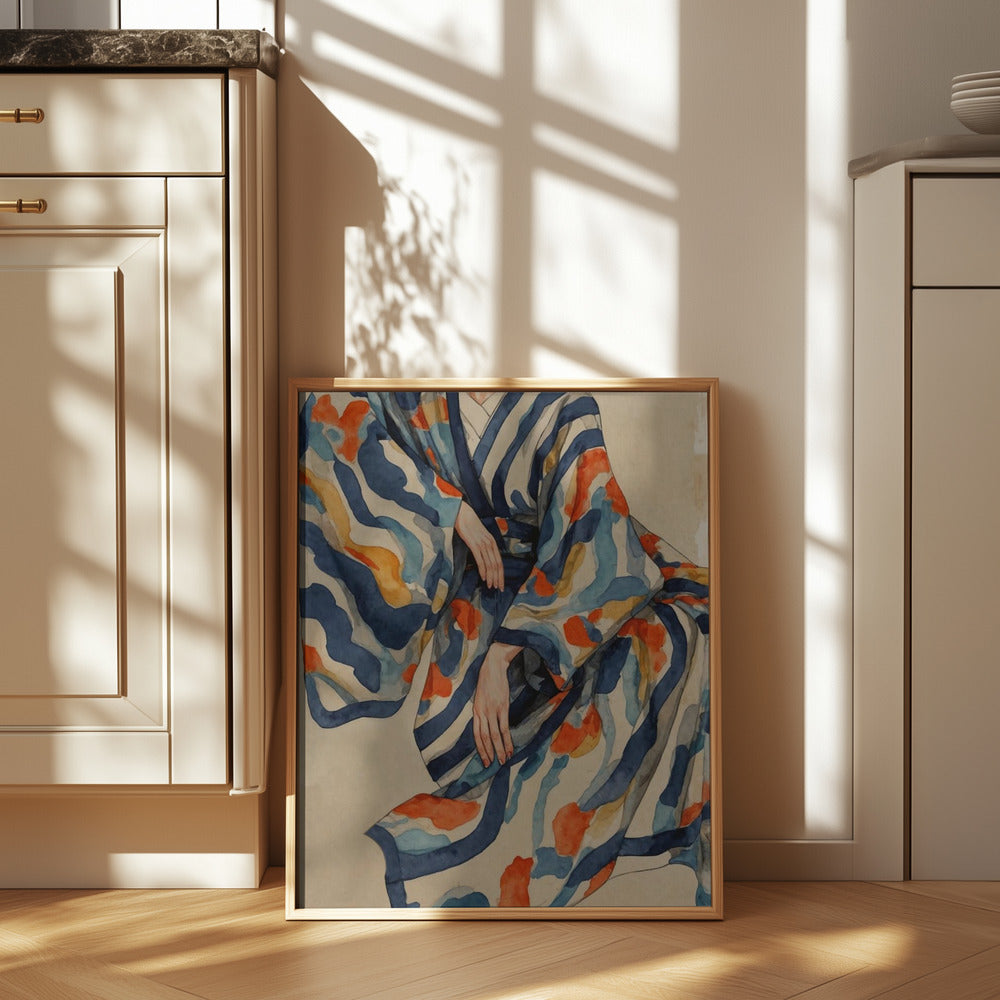 Flowing Kimono Patterns Sun Art Print