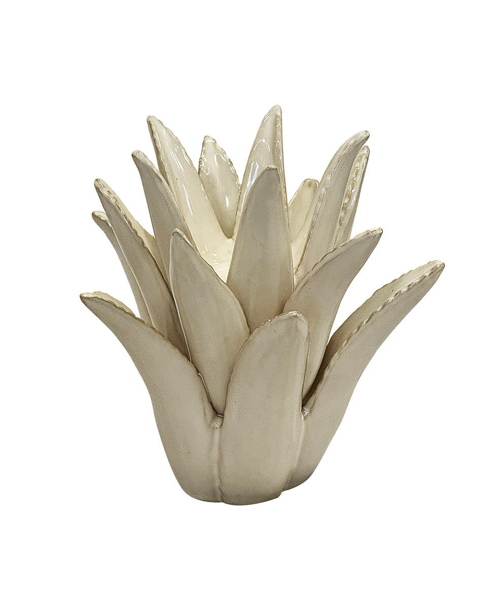 Ceramic Spiked Aloe | White