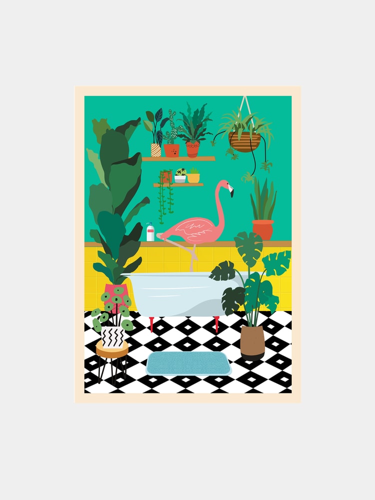 Tropical Bathroom Flamingo