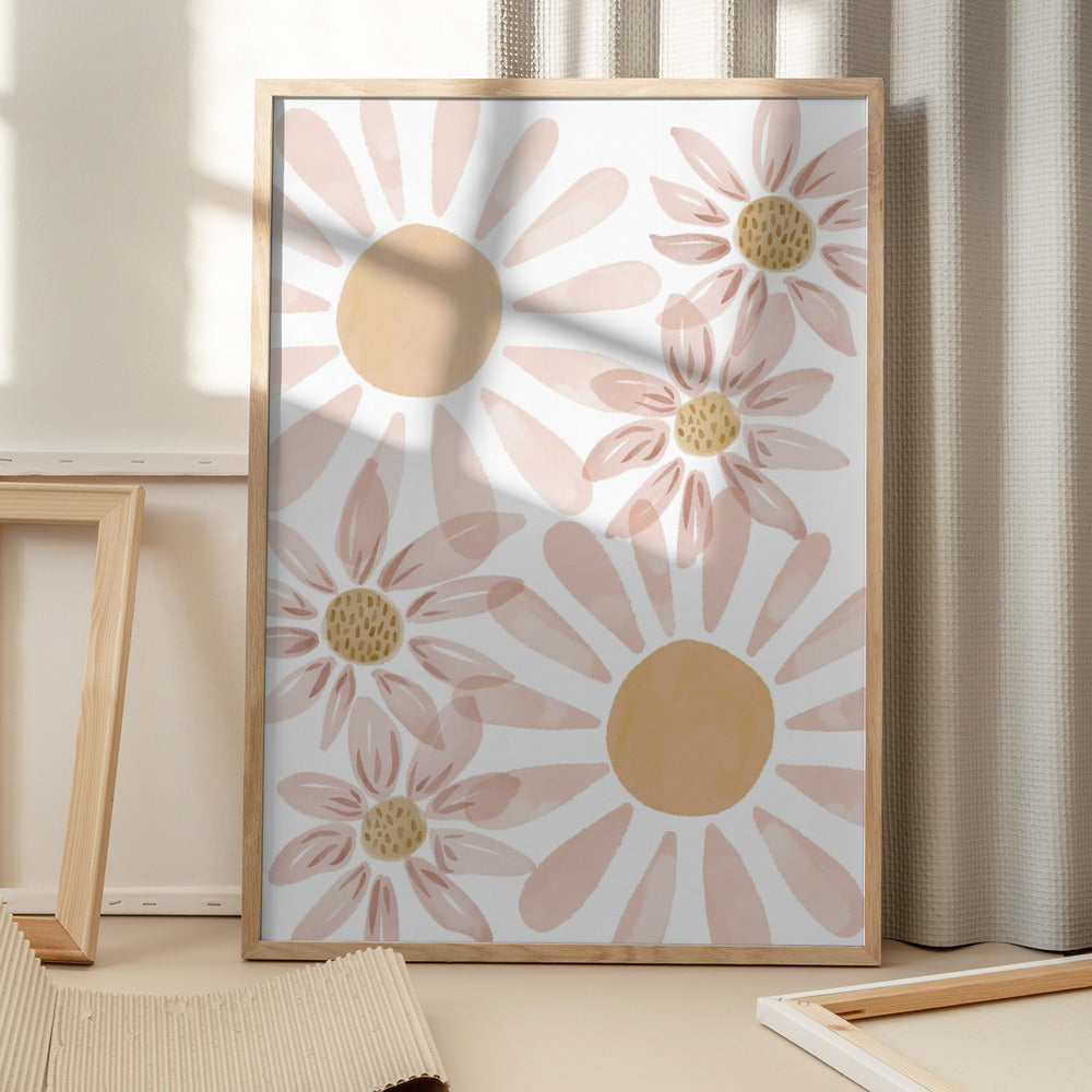 Six Daisies Art Print