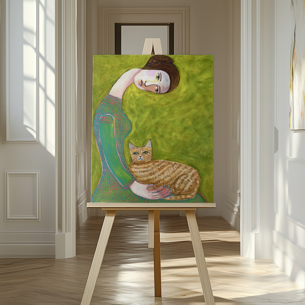 Woman Holding Cat II