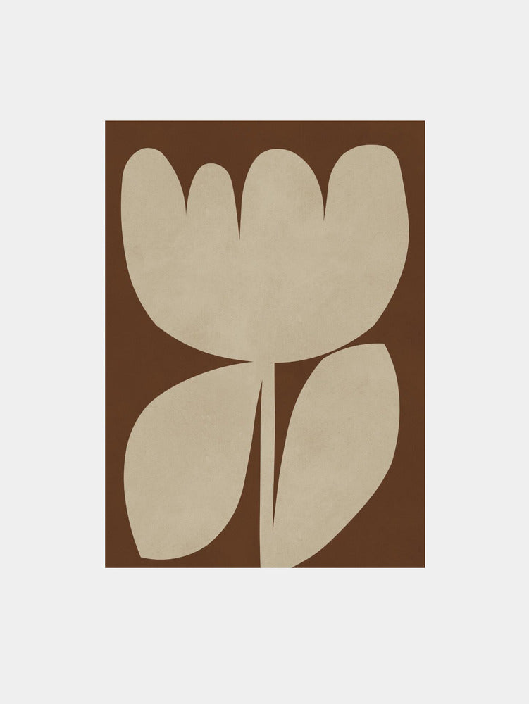 Beige Blossom Shapes Art Print
