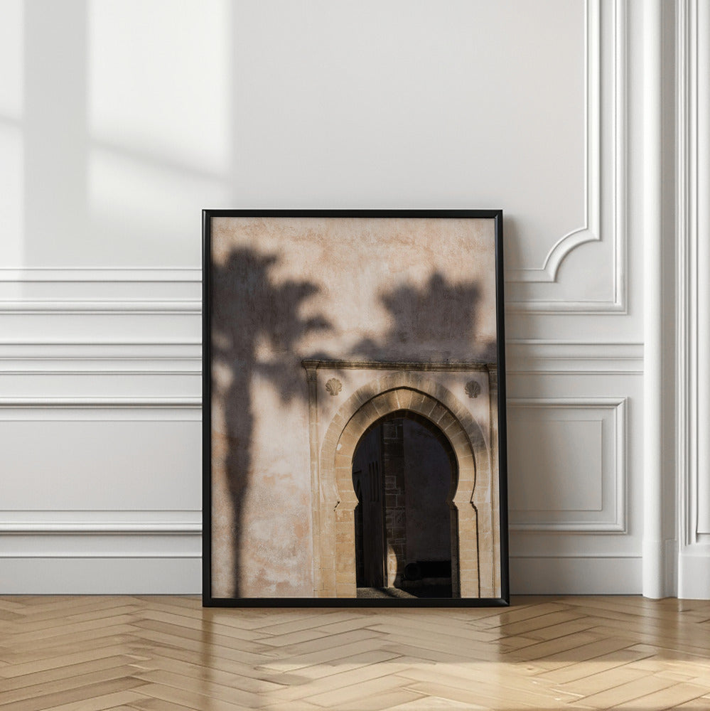 Shadow of a palm tree in Morocco Art Print