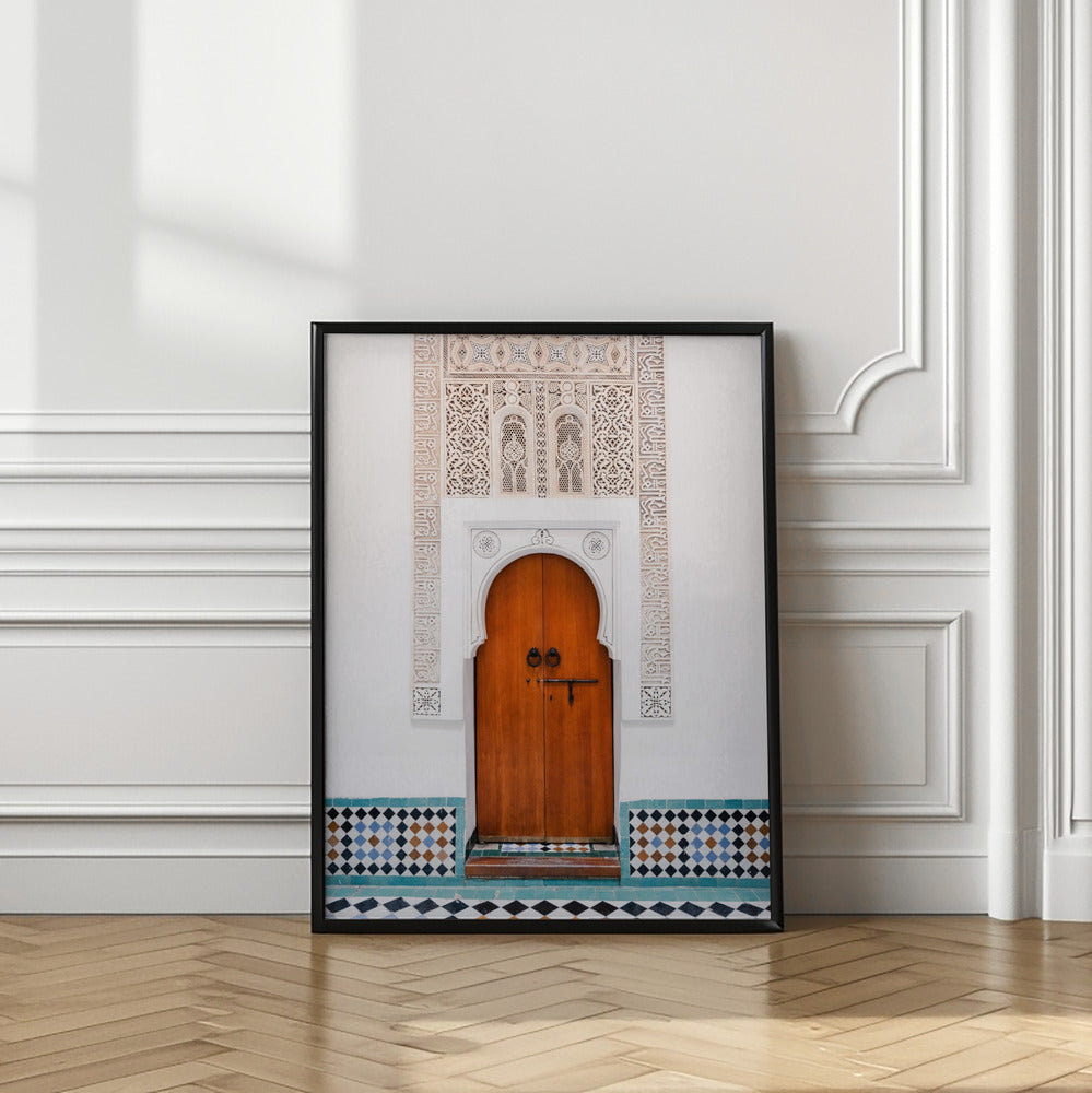 Arabian art of a facade in Marrakesh Art Print