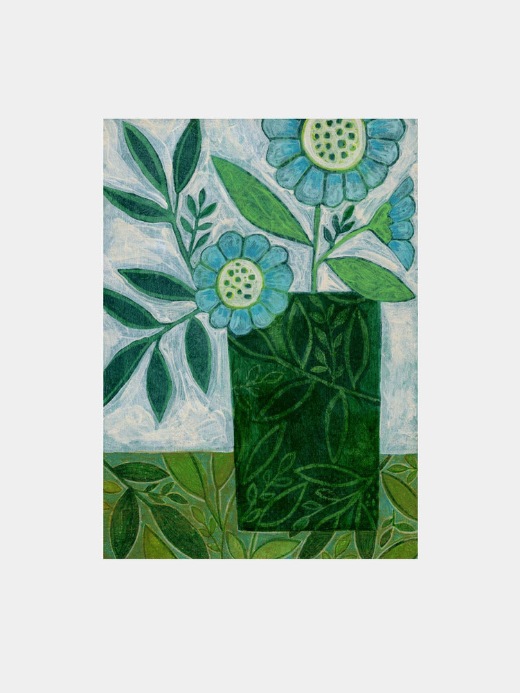 Green Floral Harmony Art Print
