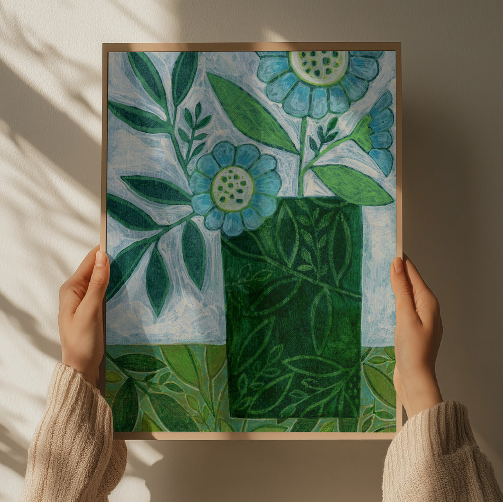 Green Floral Harmony Art Print