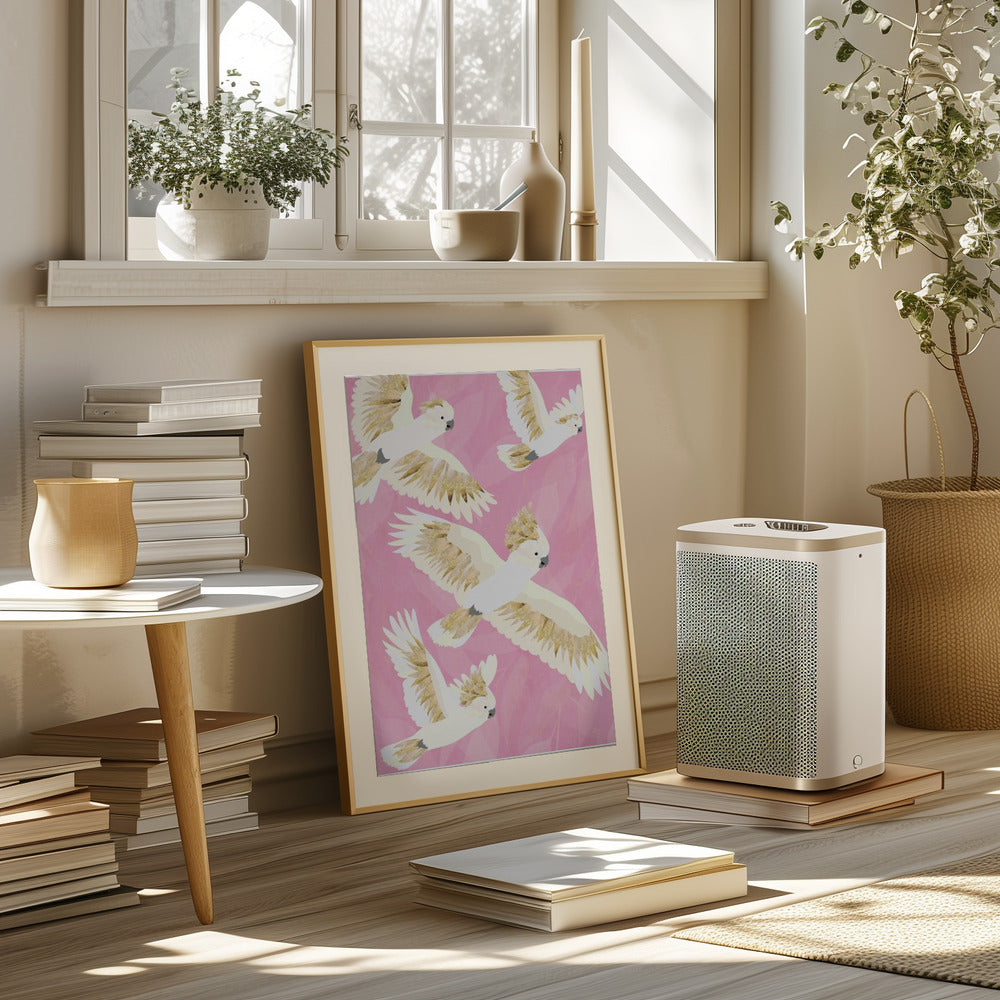 Flying Cockatoos Art Print