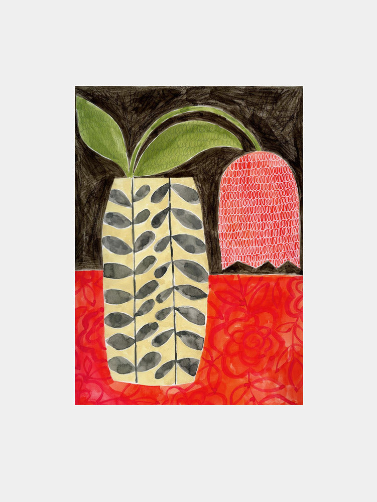 Red Tulip In A Modern Vase Art Print