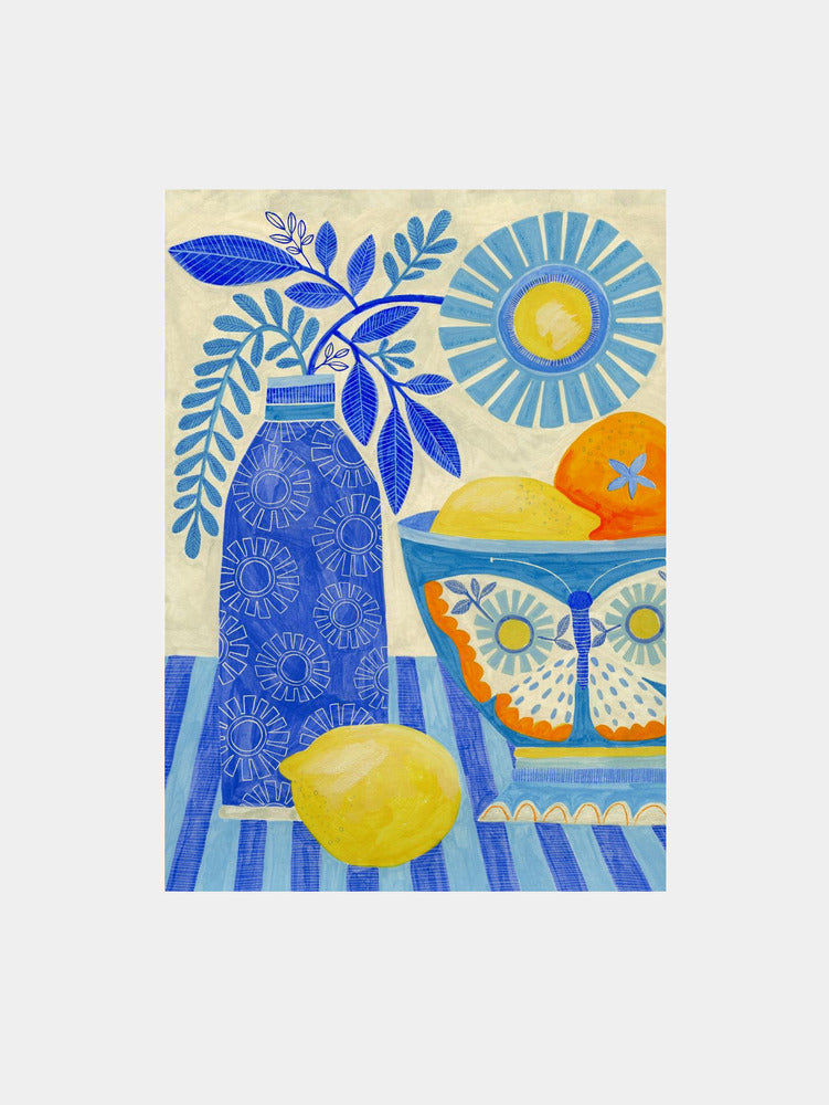 Butterfly Fruit Bowl Art Print