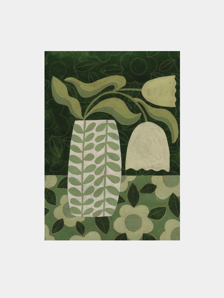 Green Tulip Still Life Art Print