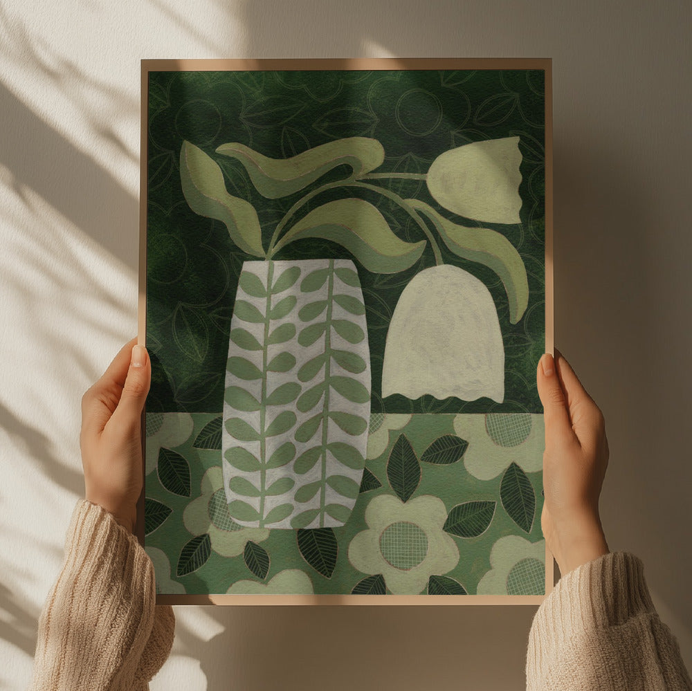 Green Tulip Still Life Art Print