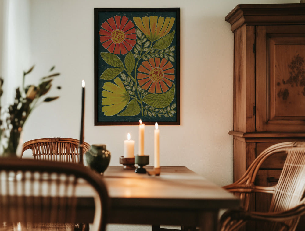 Vibrant Orange And Yellow Flowers Art Print