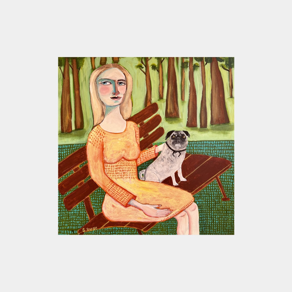 Woman With Pug