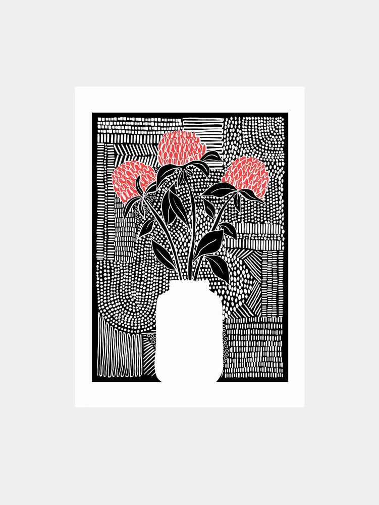 Crimson Blossoms Art Print