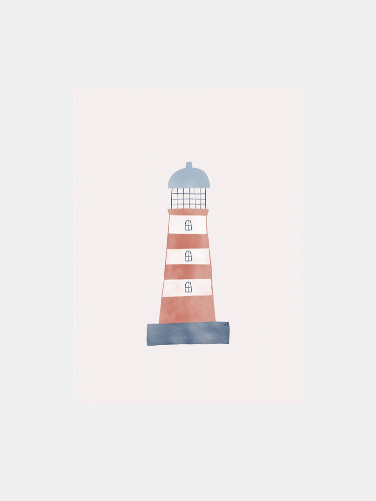 Charming Striped Lighthouse