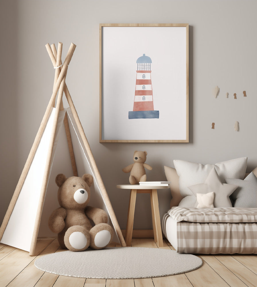 Charming Striped Lighthouse