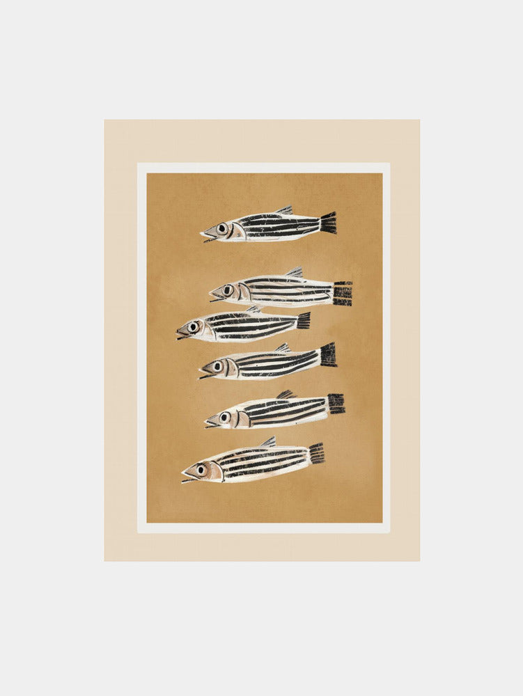 Striped Fish Parade Art Print