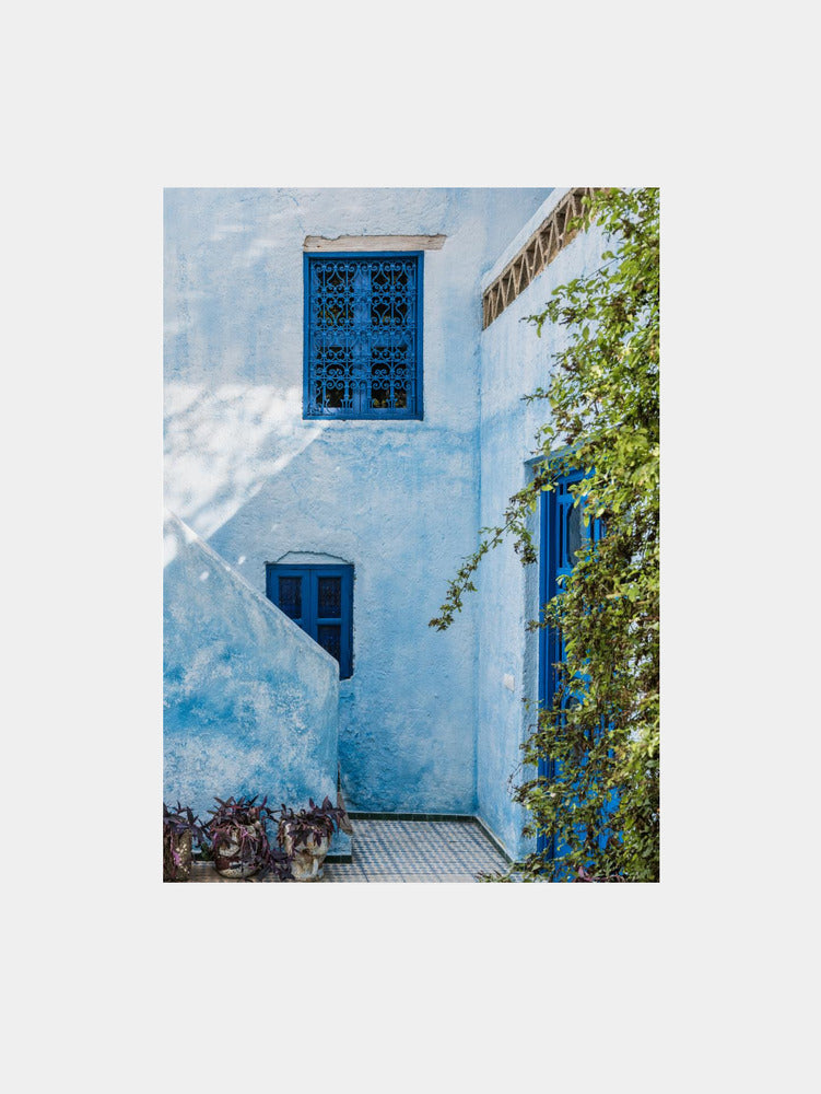 Blue facade in Morocco Art Print