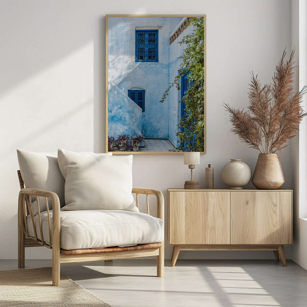 Blue facade in Morocco Art Print