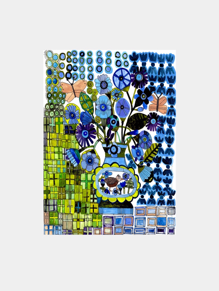 Butterflies in Blue and Green
