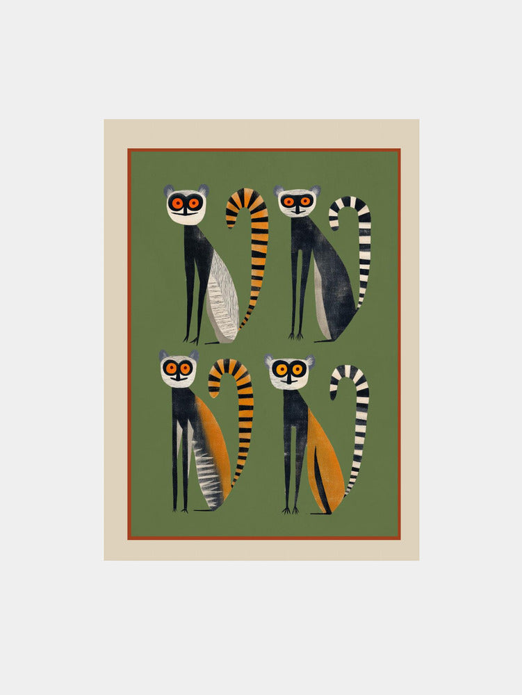Playful Jungle Lemurs