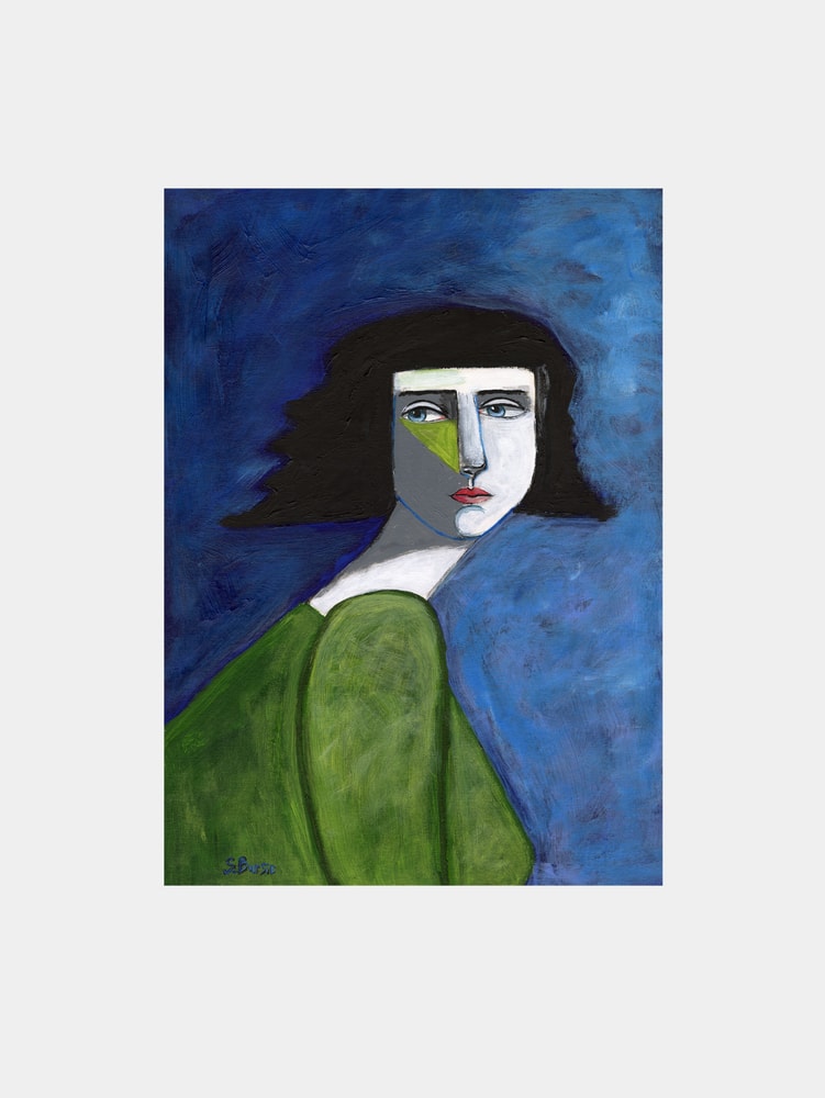 Woman in Blue Portrait