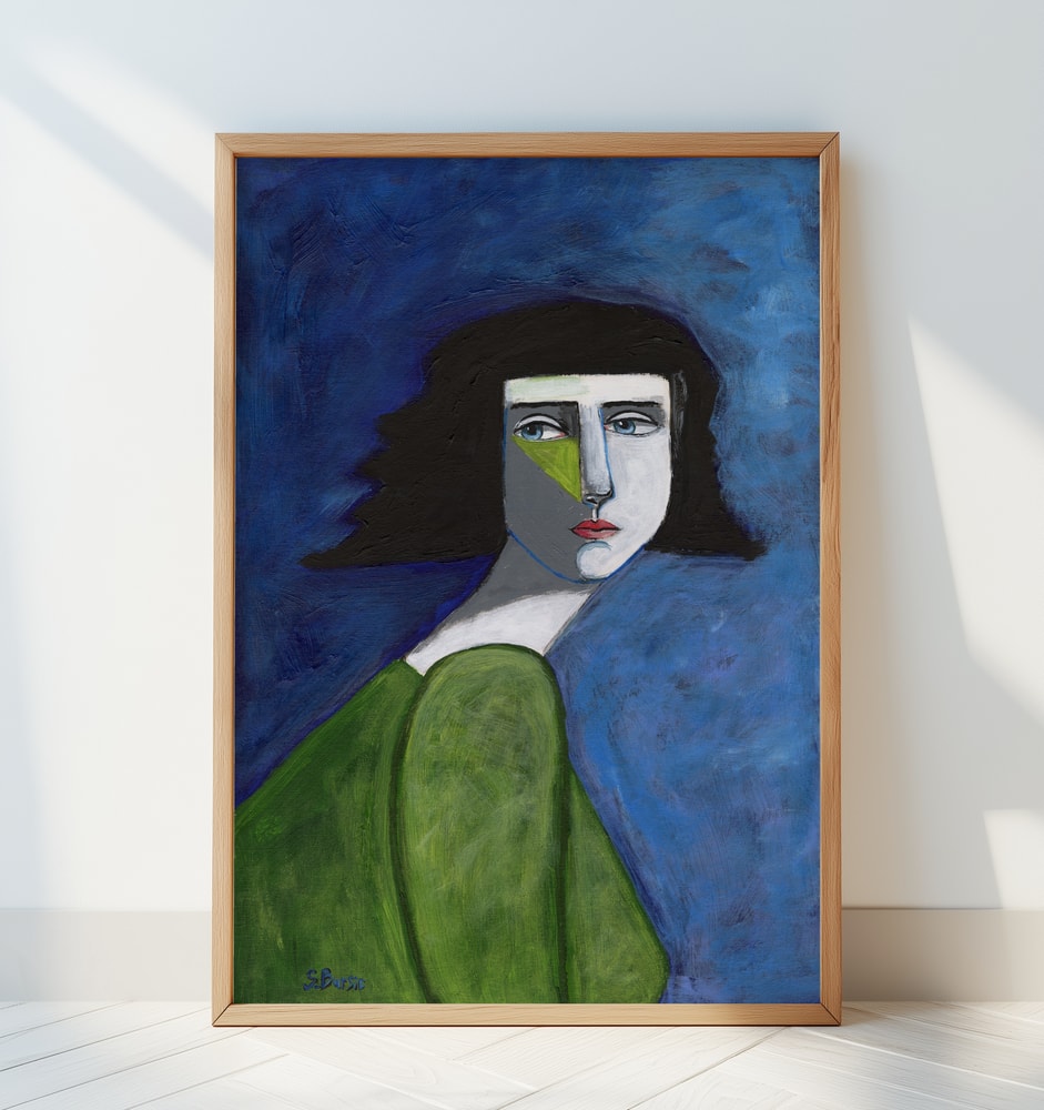 Woman in Blue Portrait