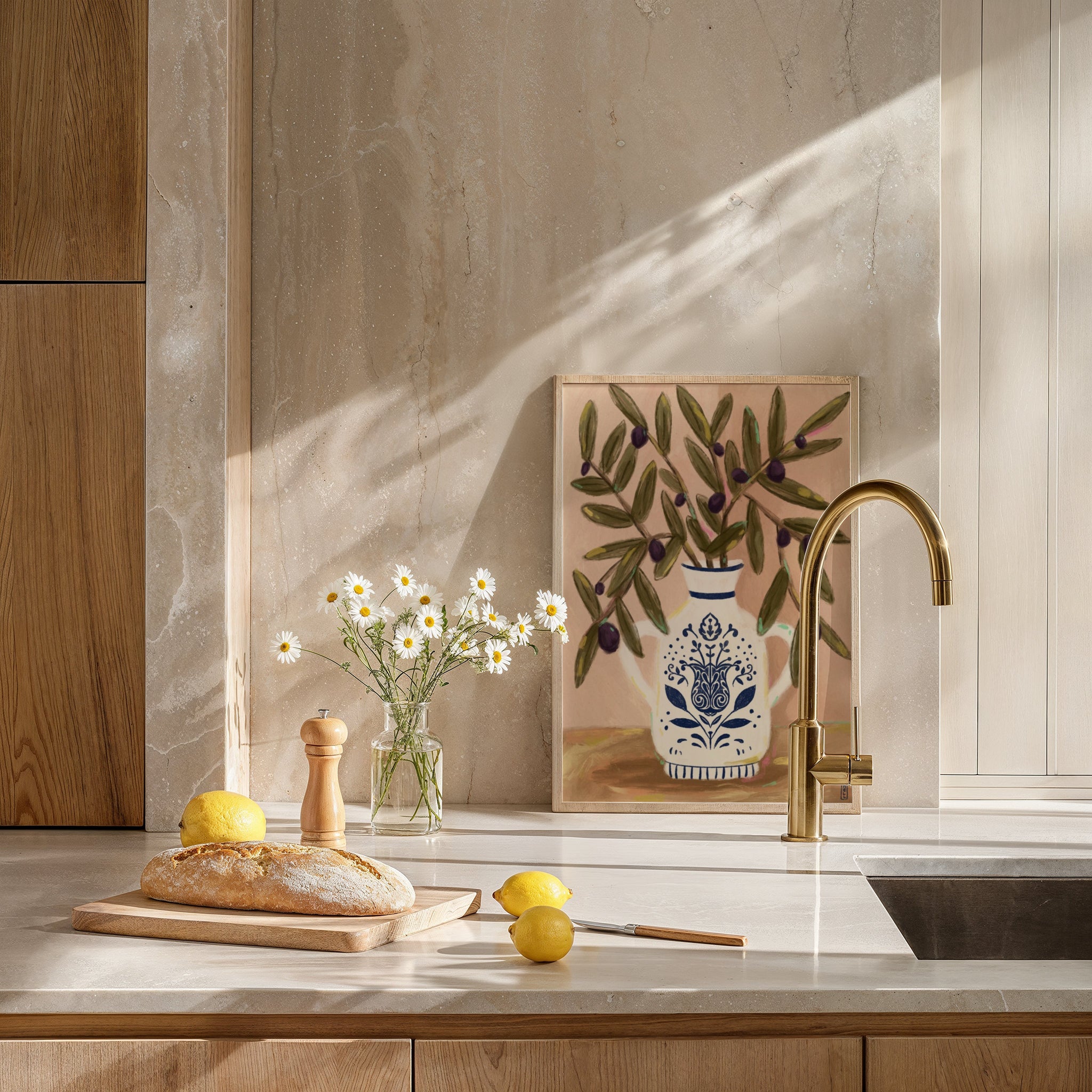 Olive Branches In a Pot Painting