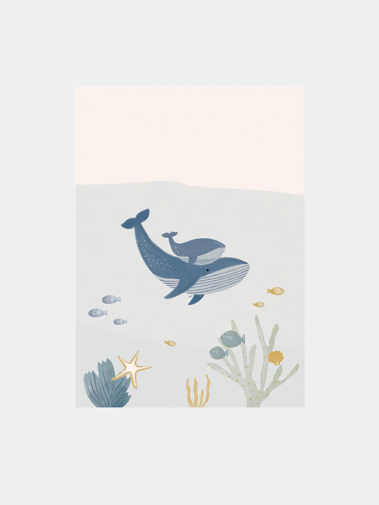 Underwater Whale Family